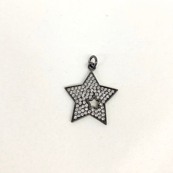 Sterling Silver Pave Star Charm