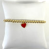 3MM Gold Beads With Enamel Heart Bracelets