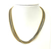 Mixed Curb Chain Multi-Strand Two-Tone Necklace