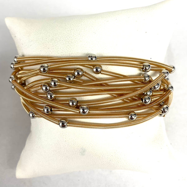 Set of 12 Piano Wire Stretch Bracelets With 4 mm Beads