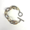 Silver And Gold Chain Toggle Bracelet