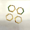 Hexagon CZ And Gold Huggies