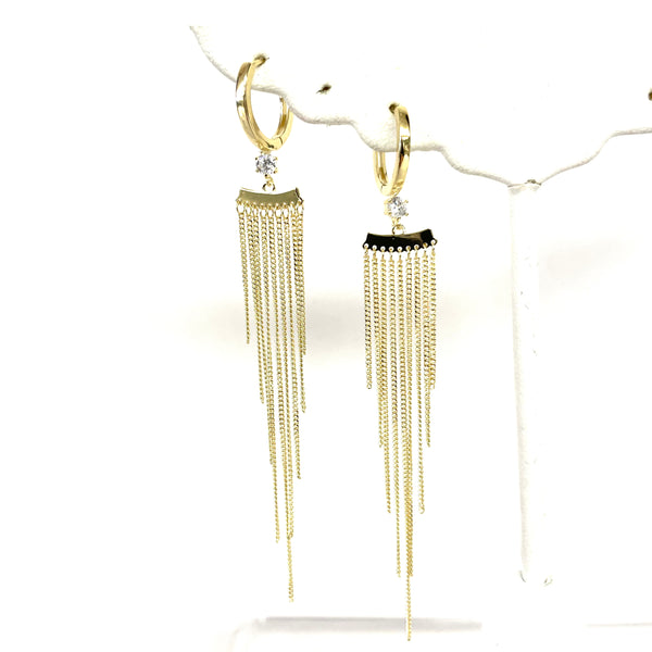 Fringe Chain Cz Huggie