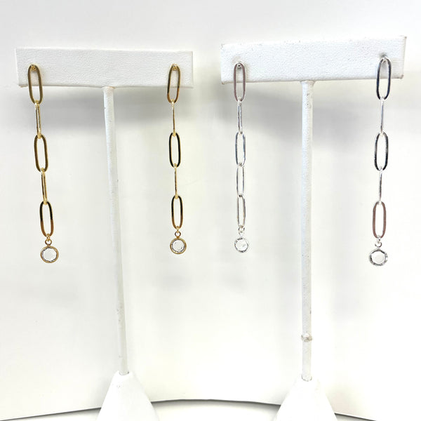 Lucy Paperclip & Crystal Bezel Earrings