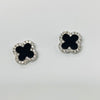 Small Pave Clover Earrings