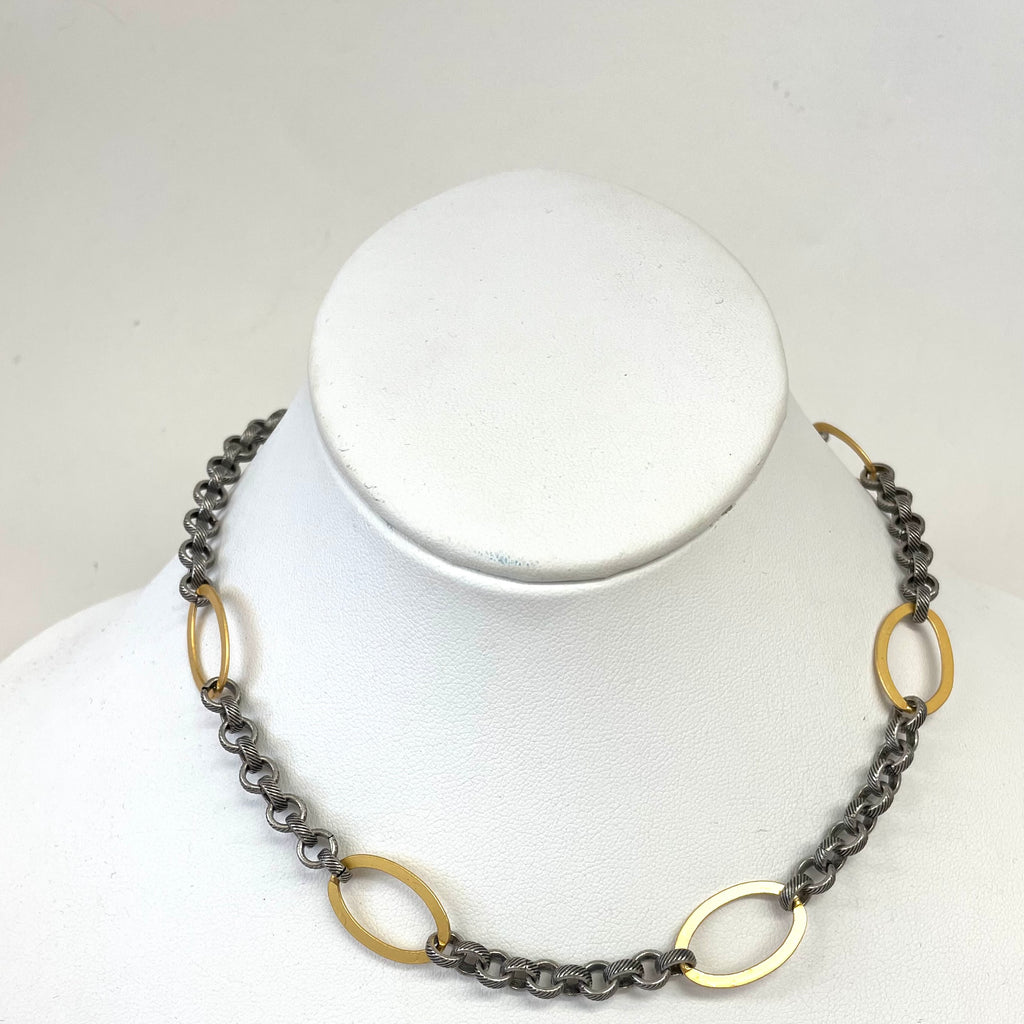 Mixed Metals Link Chain Necklace