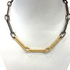 Two-Tone Rectangular Link Necklace
