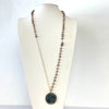 Valeria Natural Stone Long Necklace Pendant