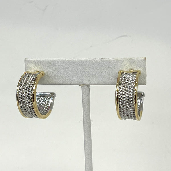 Two-Tone Wide Cable Earring