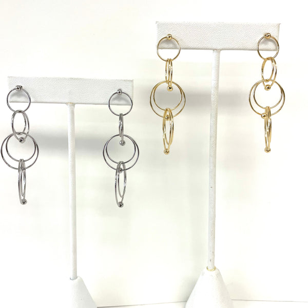 Multi Circle Drop Earrings