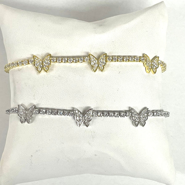 CZ Butterfly Tennis Bracelet