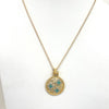 CZ Gold And Turquoise Disc Necklace Or Earrings