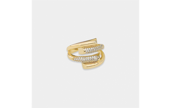 Double Lined Open Cz Ring